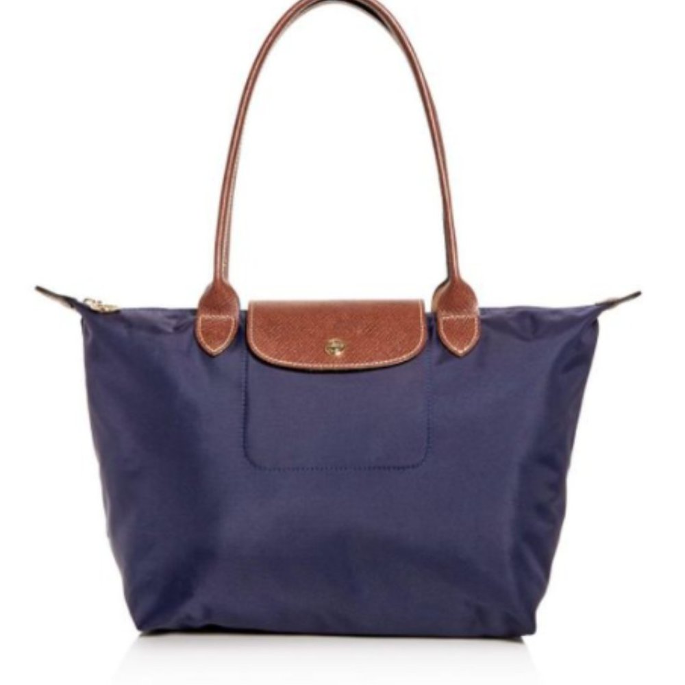 Longchamp le Pliage medium tote navy blue